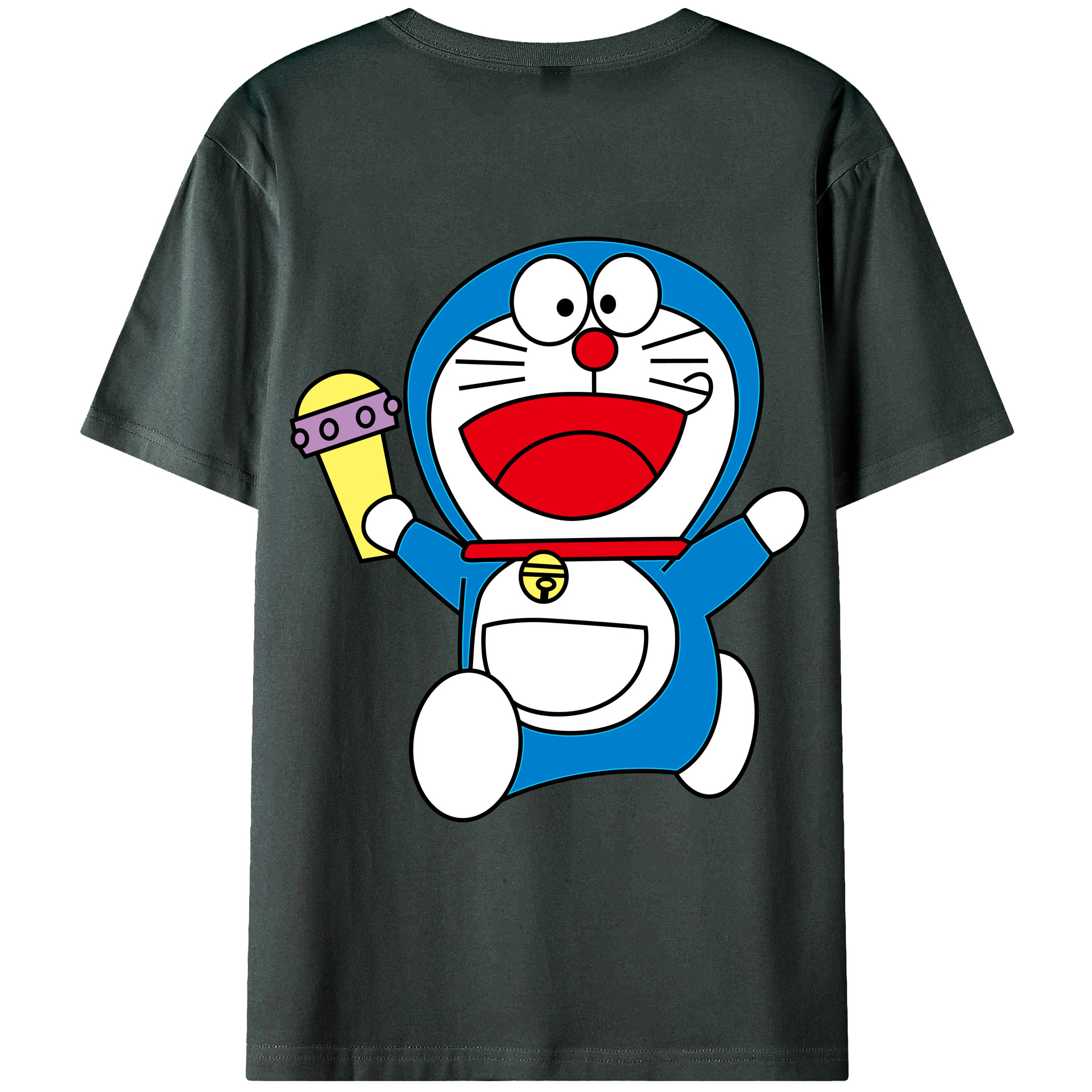 （画像用） ドラえもん Doraemon 綿100％ メンズ半袖Tシャツ（バックプリント） 通気性